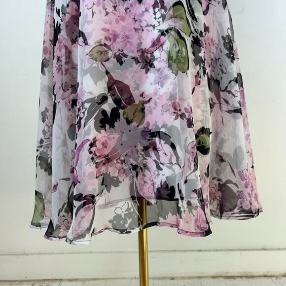 Dressbarn Women Y2K Floral Babydoll Midi Dress Size 10 Bloomcore Picnic Feminine - Picture 4 of 11